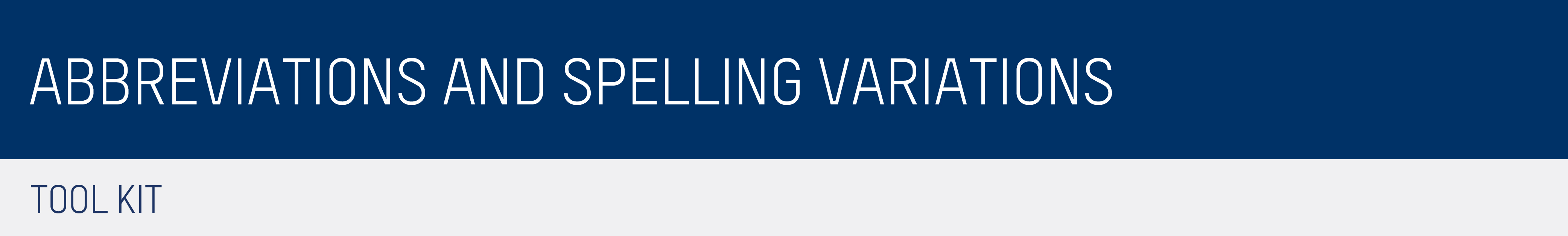 Abbreviations and Spelling Variations